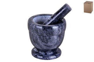 Ступка с пестиком 10*10 (черная) мрамор (1/16)