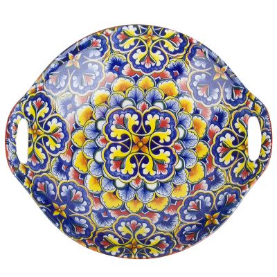 "Arabesque" Блюдо с ручками (красный) 22.5х20.5х4,5см (min9) (транспортная уп.)(9/36)