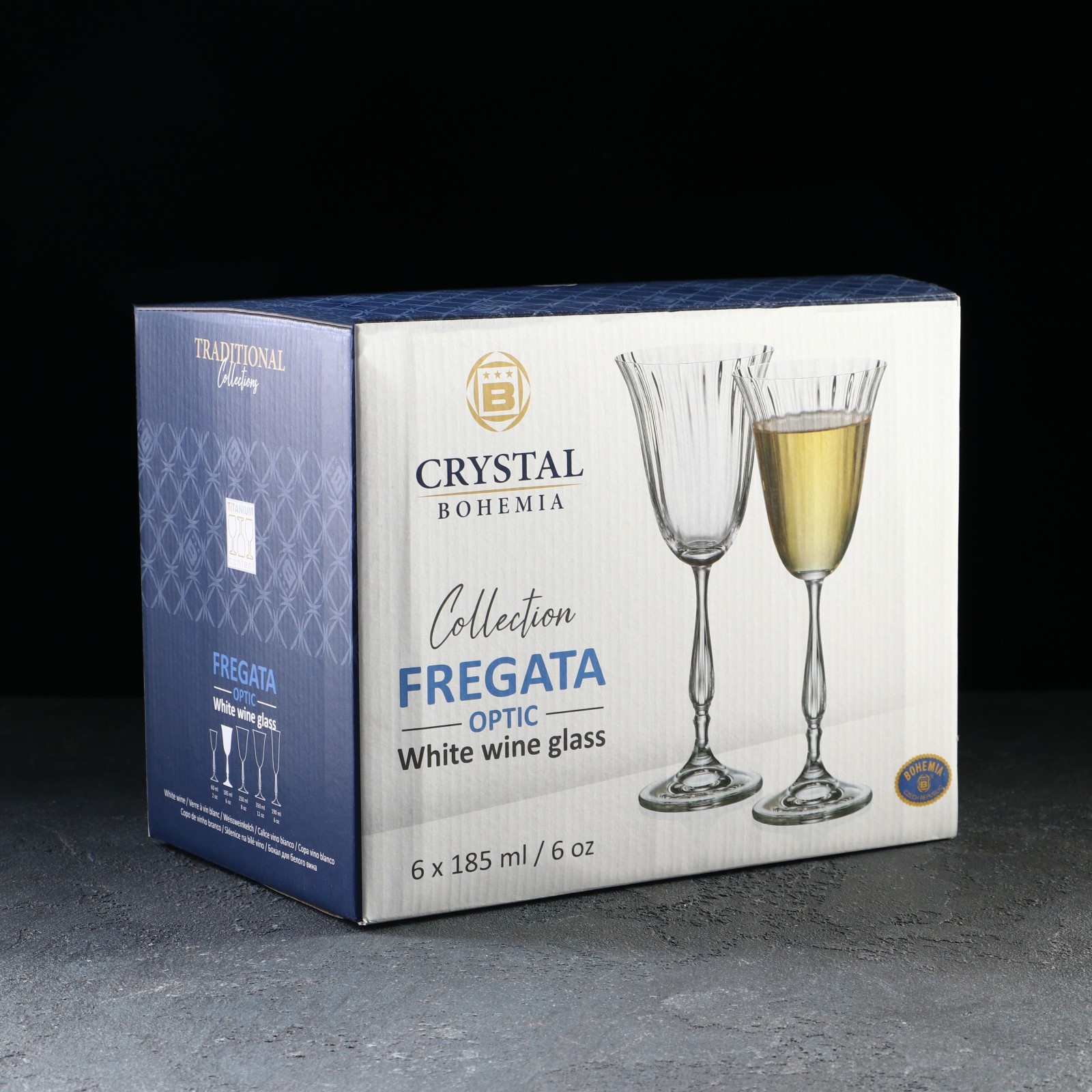 Набор бокалов 6пр 185 мл "FREGATA" для белого вина (стекло) (1/8)