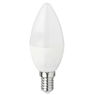 Лампа светодиодная свеча С37 5W, E14, 420lm 4000К  (10/100)