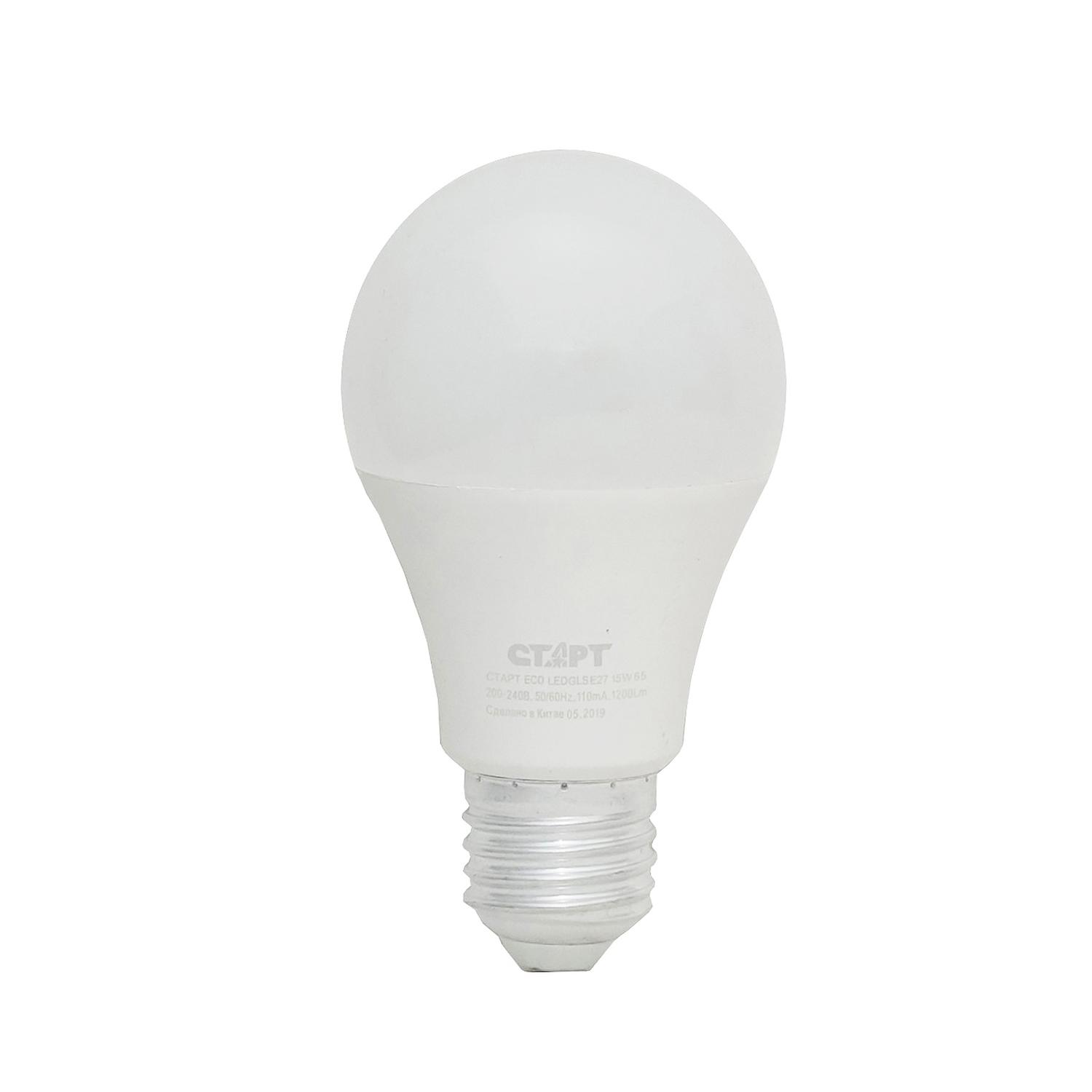 Лампа ECO LEDGLSE27 15W 65 WS СТАРТ (10/10)