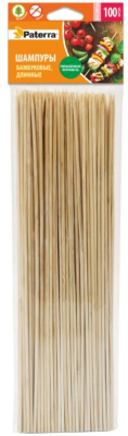 Шампуры для шашлыка, бамбук, 100 штук, d=3 мм х 300 мм, PATERRA (1/50)
