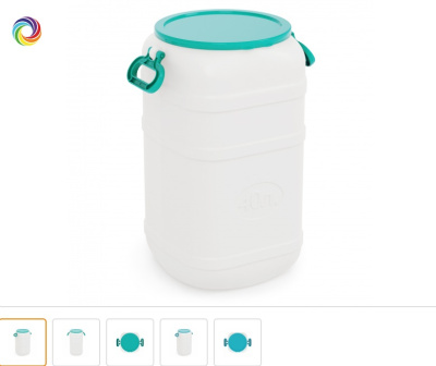 Канистра-бочка  40л (диам. горл 250мм) навес. ручки пласт (1/4)