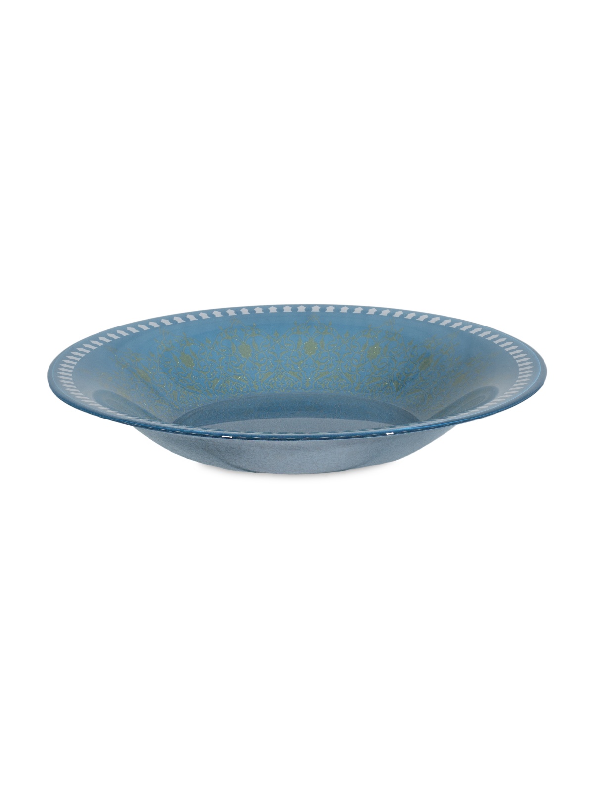 Тарелка 21,5см суповая BAGATELLE TURQUOISE стекло (6/24)