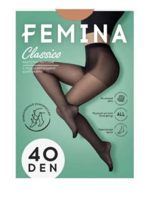 Колготки 40 ден 4 camello с шортиками FEMINA NEW CLASSICO - 6/42
