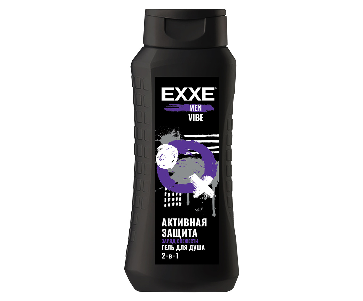 EXXE MEN Мужской гель д/душа 2в1 "Увлажняющий" VIBE, 400 мл (1/12)