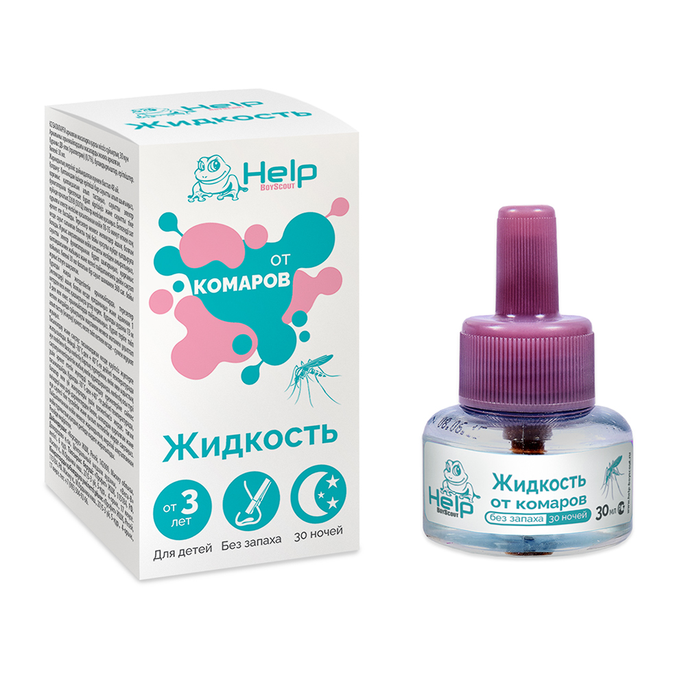 Жидкость HELP ДЕТСКАЯ от КОМАРОВ, 30 ночей (1/24)