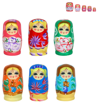 Матрешка 11,5*5,5см 5шт (дерево) (1/50/100)