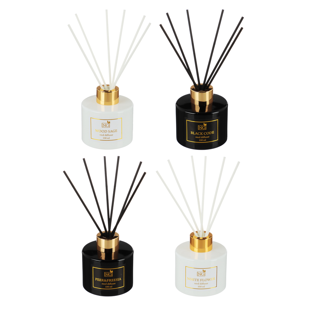 Ароматизатор диффузор"LUX",100мл 4шт(wood sage,white flower,black code,pear&freesia)NEW GALAXY(4/24)