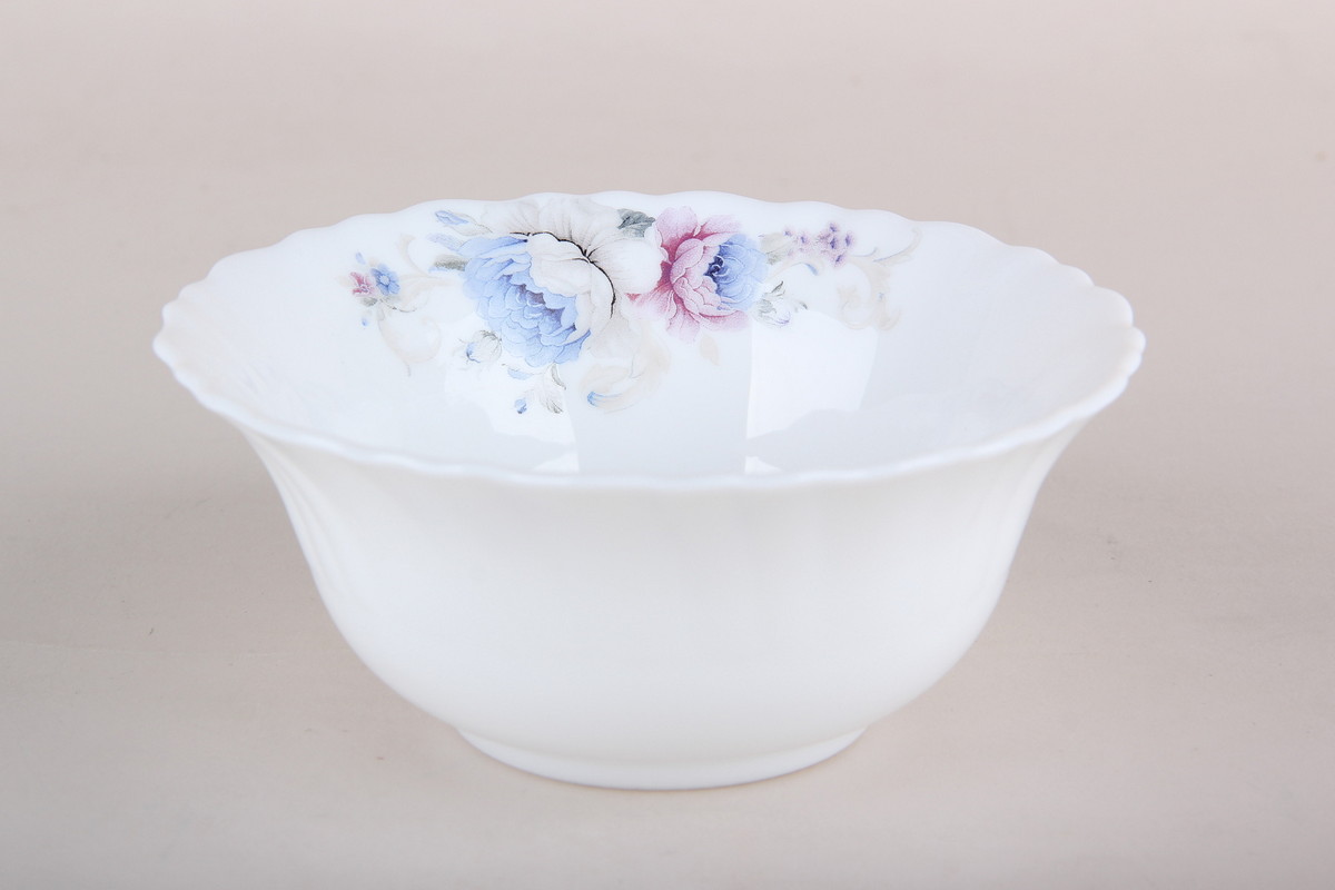 Салатник 12,5см 300мл Blue flowers стеклокер. (6/72)