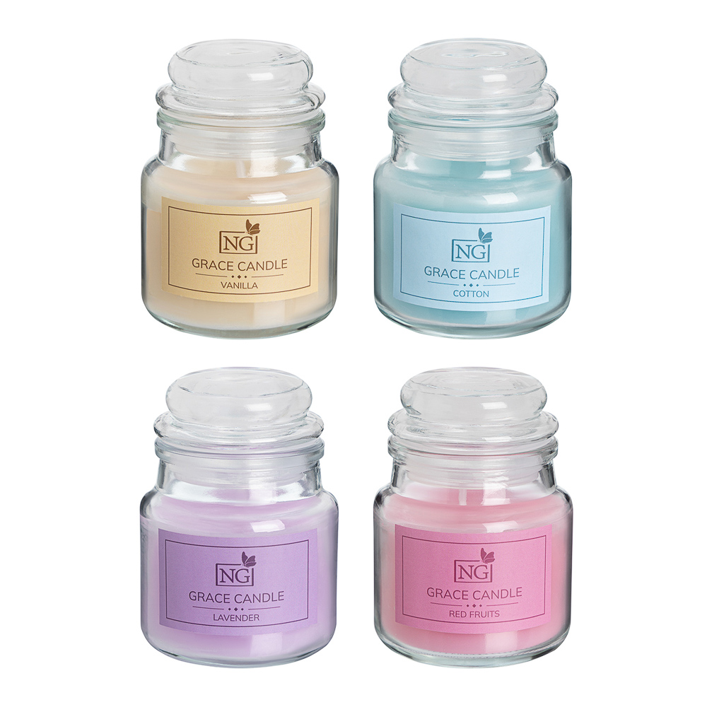 Свеча ароматизированная Grace Candle 80гр.ваниль,хлопок,лаванда,красные фрукты NEW GALAXY(1/12/24)